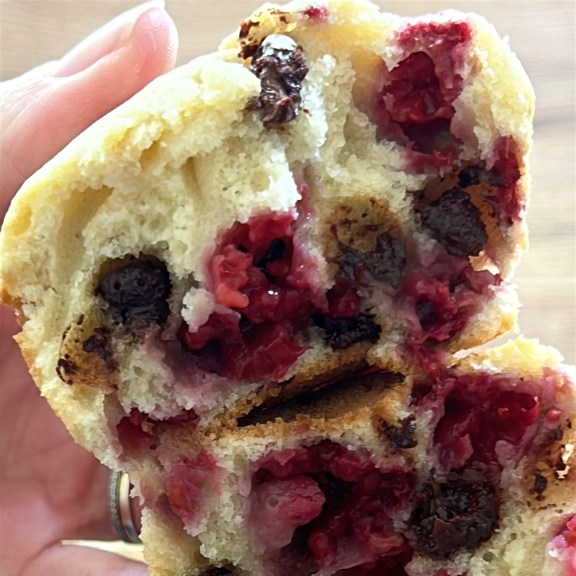 Sourdough Raspberry Chocolate Muffins (4 Pack)
